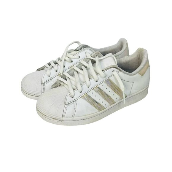 Adidas 3 Strip Metallic Foil ART 789002 Hard Shell White Size 5 - Picture 2 of 7